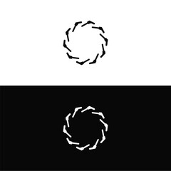 Stylish black and white circle vector logo design