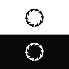 Stylish black and white circle vector logo design