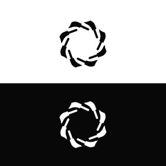 Stylish black and white circle vector logo design