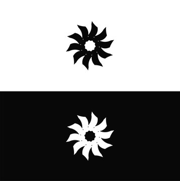 Stylish black and white circle vector logo design