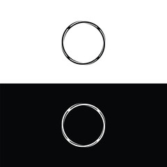 Black and white circle vector logo template design . Round circular banner frames, borders . Circle vector logo illustration design