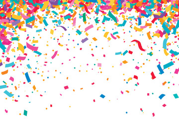 vector vibrant confetti in white background