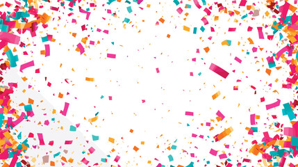 Confetti falling white background
