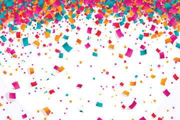 Confetti falling white background