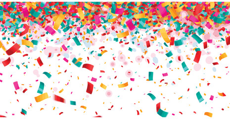 Confetti falling white background
