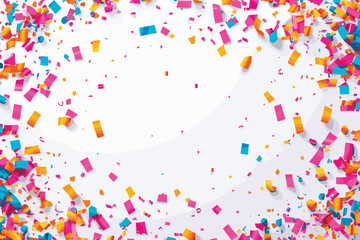 Confetti falling white background