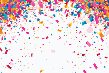 Confetti falling white background