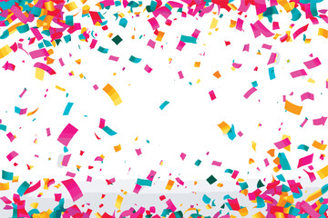 Confetti falling white background