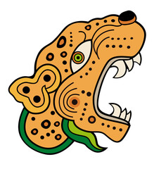 Cabeza maya de jaguar