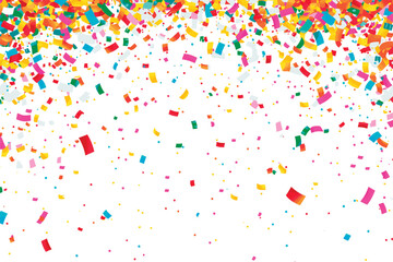 Confetti falling white background