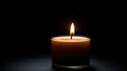 dark black background candle