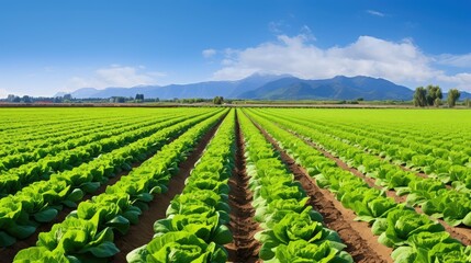 Fototapeta na wymiar green lettuce farm