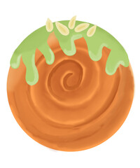 Cromboloni pistachio flavor with almond