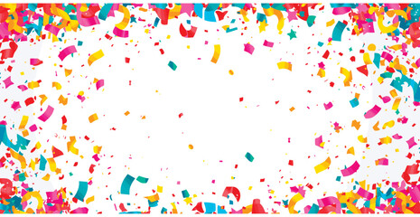 vector vibrant confetti in white background