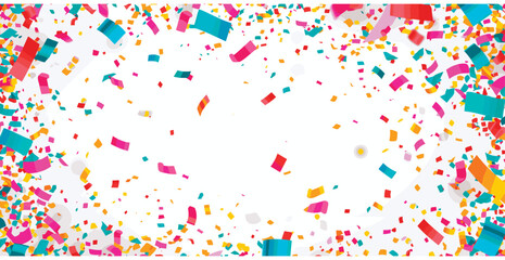 vector vibrant confetti in white background
