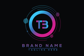 Letter TB Blue logo design. Vector logo design for business.