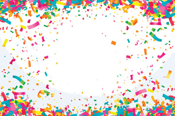 vector vibrant confetti in white background