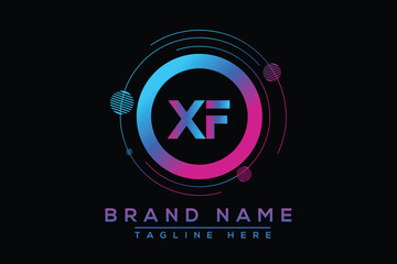 Letter XF Blue logo design. Vector logo design for business.