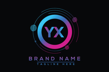 Letter YX Blue logo design. Vector logo design for business.
