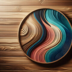 abstract background with wood texture  pattern  metal  wood light  design  wave illustration  wooden  plate curve art line ,Ai generated 