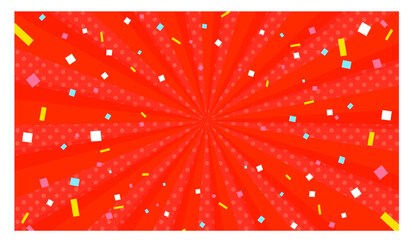 紙吹雪が舞うサンバースト背景