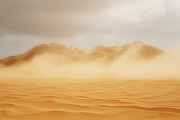 Fototapeta na wymiar dust storm in a desert, with sand blowing across the landscape