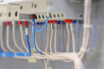 Connection of electronic modules using electrical insulated wires.