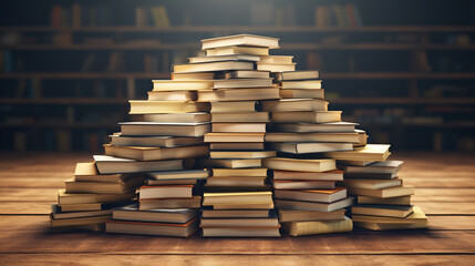 Stacks of empty books, piled up