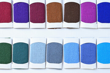 sample color shade of colorful fabric textile of clothing industry