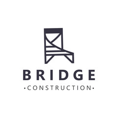 Minimalist Bridge logo suitable for building and construction workers vector