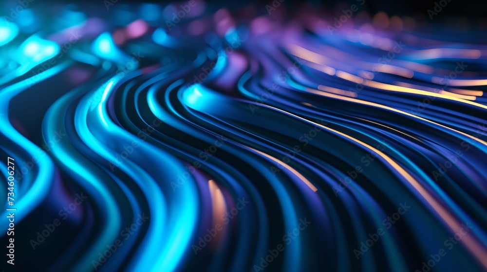 Poster a dynamic abstract of intersecting 3d aerial 3d neon lights line