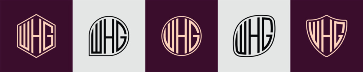 Creative simple Initial Monogram WHG Logo Designs.