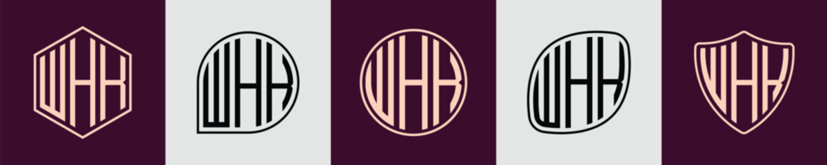 Naklejka premium Creative simple Initial Monogram WHK Logo Designs.