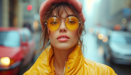 retro beauty woman. eccentric retro colors