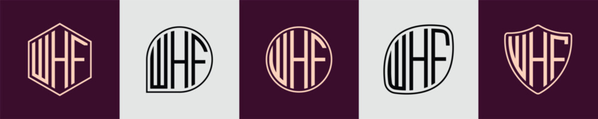 Fototapeta premium Creative simple Initial Monogram WHF Logo Designs.