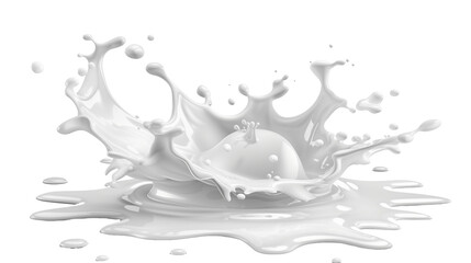 Obraz premium Dynamic Milk Splash Isolated on White