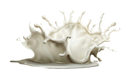 Dynamic Milk Splash Isolated on White