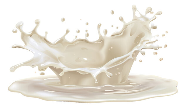 Dynamic Milk Splash Isolated on White