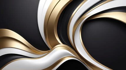Abstract luxury background with black  white and gold metal colors