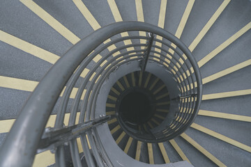 Spiral staircase circular staircase decoration interior. travel and architecture background.