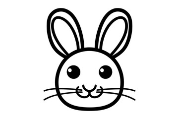 Cute Easter Bunny face template Vector, Easter Bunny Face Kit, cartoon bunny face png, outline bunny face clipart, printable bunny face
