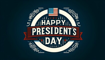 Flat design greeting card poster for presidents day celebration.