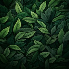 Closeup abstract organic green leaves background