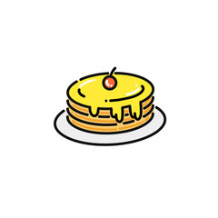 pancakes icon in colors and filled outline style	
