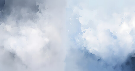 Obraz premium An abstract watercolor paint background featuring dark blue, gray, and white color tones, creating a grunge texture suitable for backgrounds and banners.