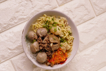 Delicious beef meatball soup tasty and healthy soup cooking with fresh chili paste