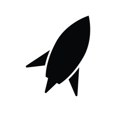 Rocket silhouette icon design template isolated clipart