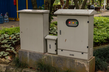 Outdoor electric control box. Circuit controller box.