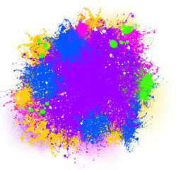 abstract elements colorful paint splashes and powder