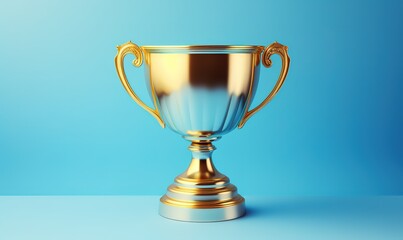 Closeup view of golden trophy